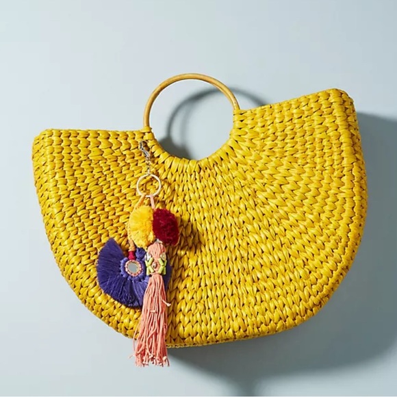 Anthropologie Handbags - Anthropologie Vineet Bahl Yellow Straw Goldilocks Bag